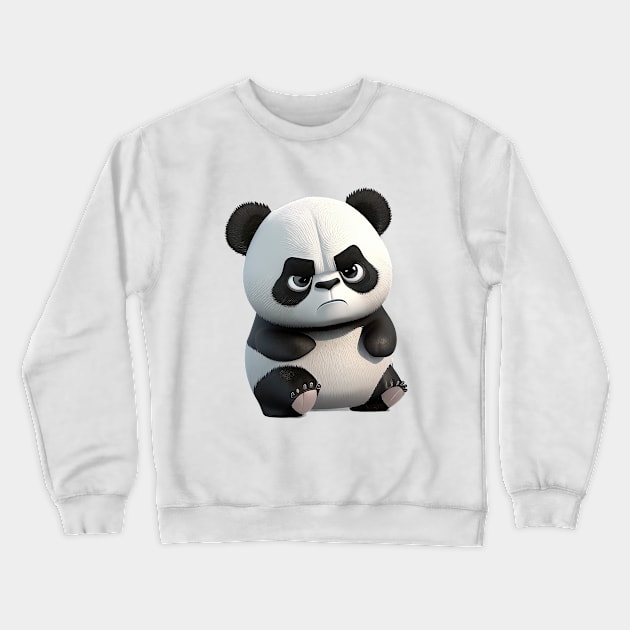 Panda Cute Adorable Humorous Illustration Crewneck Sweatshirt by Cubebox